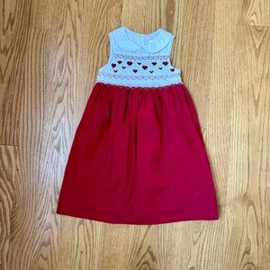 EUC Sz 4 Janie and Jack Vintage Hand-smocked Valentine’s Day Dress